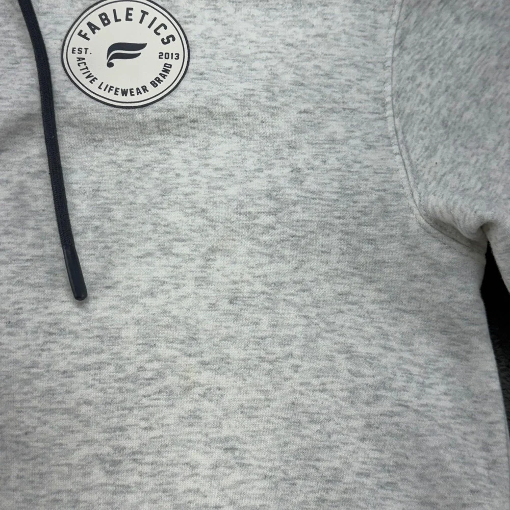 Fabletics Light Grey Heathered Full Zip Hoodie Sweatshirt Jogger Pants Womens L - Picture 15 of 16